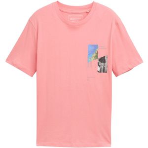 Tom Tailor - 15121 - T-shirt - Perzik Roze - Korte Mouwen