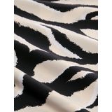 Tom Tailor - Blousejurk - All-over Motief - Soepel - Knielang - V-hals - Korte Mouwen