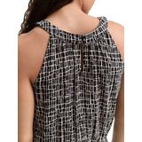 TOM TAILOR - Zomerjurk - Zwart/Wit - Mouwloos - Maxi Lengte