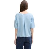 TOM TAILOR DENIM - Blouseshirt - Blauw - Losse Pasvorm - Kwartmouw