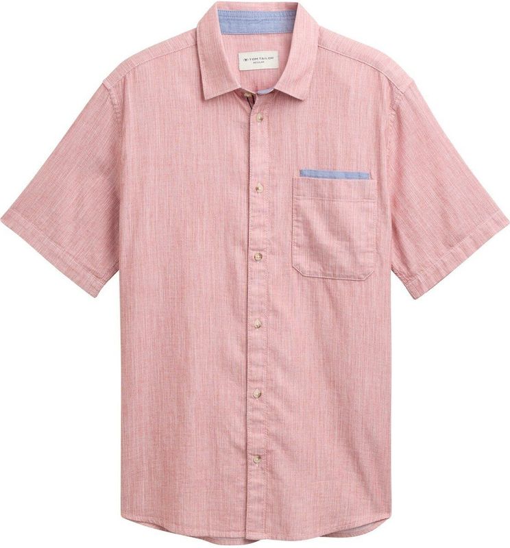 Tom Tailor - Vrijetijdsoverhemd - Effen/Gemêleerd - Katoen - Regular Fit