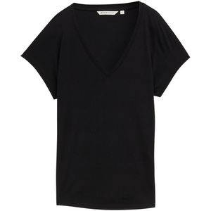 TOM TAILOR Denim T-shirt voor dames, 14482 - Deep Black, XS