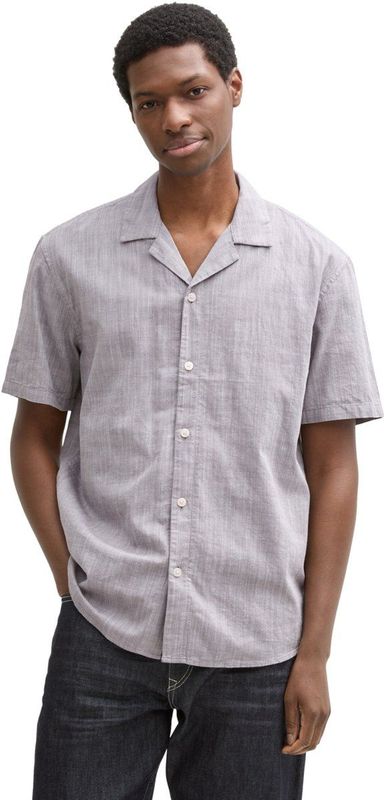 Tom Tailor - Overhemd - Korte Mouwen - Blauw - Katoen