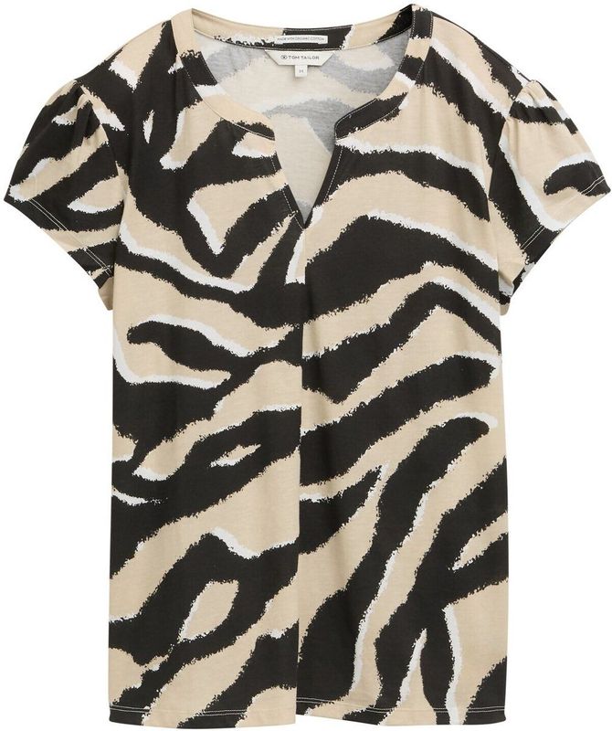 Tom Tailor - 38070 - T-shirt - Beige - Korte Mouwen