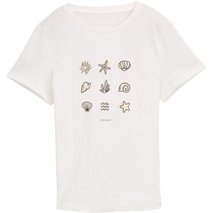 Tom Tailor - T-shirt - Effen - Puur Katoen - Motiefprint - Ronde Hals - 1/2-mouw