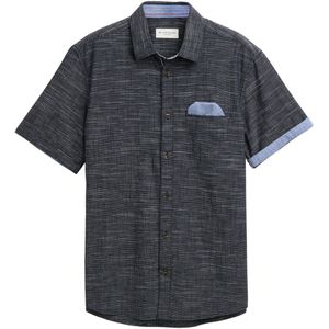 Tom Tailor - Casual Overhemd - Blauw - Katoen - Korte Mouwen
