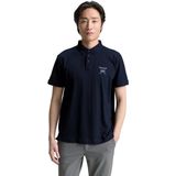 TOM TAILOR - Shirt - Navy/Wit - Katoen - Polokraag, Knoopsluiting, Normale Pasvorm