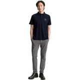 TOM TAILOR - Shirt - Navy/Wit - Katoen - Polokraag, Knoopsluiting, Normale Pasvorm