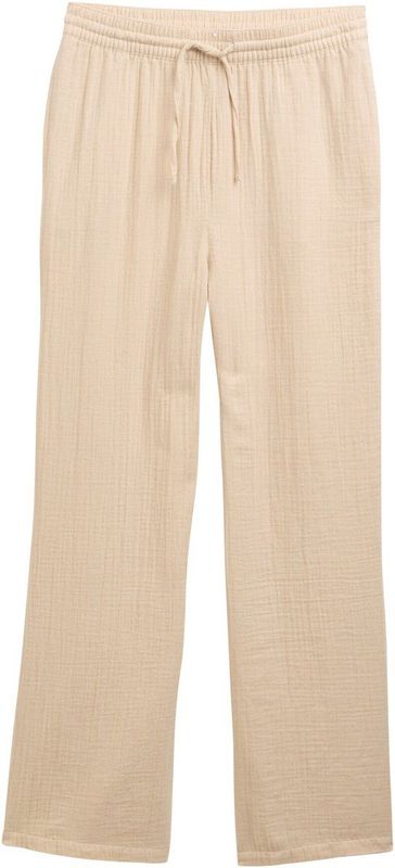 Tom Tailor - Textured Soft Broek - Katoen - Hoge Taille - Casual