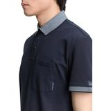 Tom Tailor - Herenpolo - Grijs - Katoen/Elastaan - Korte Mouwen