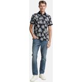 Poloshirt - Bloemenprint - Jersey - Normale Pasvorm - Kwartmouw