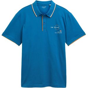 TOM TAILOR Shirt  cyaan blauw / mandarijn / wit