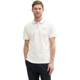 TOM TAILOR - Shirt - Blauw / Offwhite - Kwartmouw - Polokraag