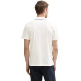 TOM TAILOR - Shirt - Blauw / Offwhite - Kwartmouw - Polokraag