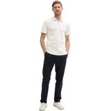 TOM TAILOR - Shirt - Blauw / Offwhite - Kwartmouw - Polokraag
