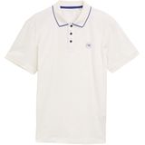 TOM TAILOR - Shirt - Blauw / Offwhite - Kwartmouw - Polokraag