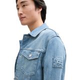Denim - Jack - Verwassen Look - Denim - Met Badge en Zakken