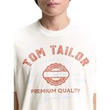 TOM TAILOR Shirt  lichtblauw / roestrood / offwhite