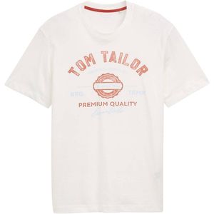 TOM TAILOR Shirt  lichtblauw / roestrood / offwhite