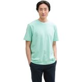 TOM TAILOR - Shirt - Mintgroen - Jersey - Ronde Hals - Kwartmouw