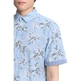 Tom Tailor - 1046085xx10 - Overhemd - Lichtblauw - 100% Katoen, Regular Fit, Korte Mouwen, Palmboomprint