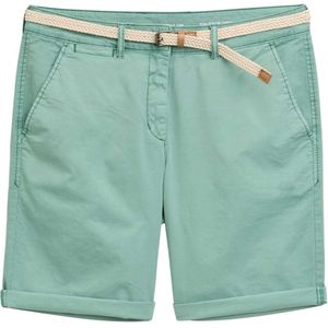TOM TAILOR Dames chino bermuda shorts met riem, 13010 - Faded Green, 32