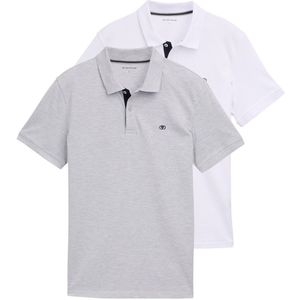 Tom Tailor - Poloshirt - Light stone grey - Set van 2