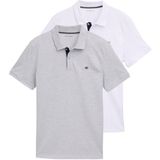 Tom Tailor - Poloshirt - Light stone grey - Set van 2