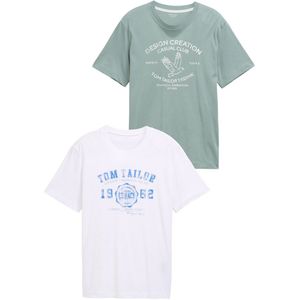 TOM TAILOR T-shirt voor heren, 12960 - Dark Smoke Green, XL