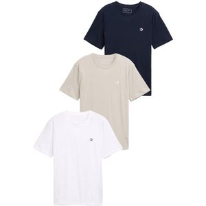 Tom Tailor Denim - T-shirt - Wit - 3-delig - Met Logoprint