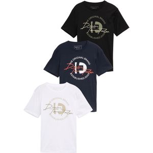 TOM TAILOR DENIM - Shirt - Navy - 3 Pack - Kwartmouw - Ronde Hals