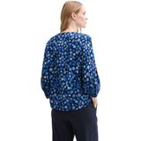 TOM TAILOR - Blouse - Blauw - Gevoerde Zoom - Driekwart Mouw