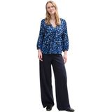TOM TAILOR - Blouse - Blauw - Gevoerde Zoom - Driekwart Mouw
