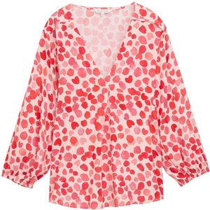 TOM TAILOR - Blouseshirt - Koraal - Dierenprint
