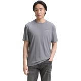 TOM TAILOR - Shirt - Grijs - Rood - Wit