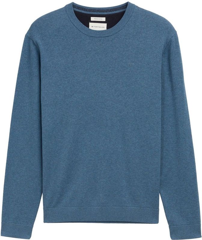 Tom Tailor - BASIC CREWNECK KNIT - Heren Trui - Blauw - Ronde Hals