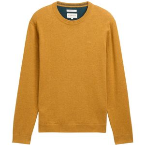 Tom Tailor - BASIC CREWNECK KNIT - Heren Trui - Geel - Ronde Hals
