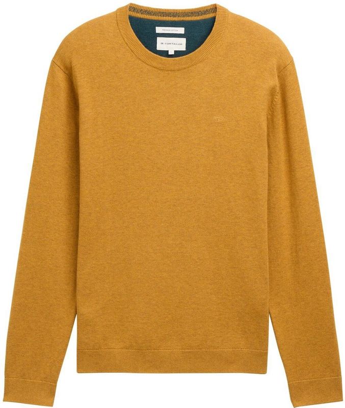 Tom Tailor - BASIC CREWNECK KNIT - Heren Trui - Geel - Ronde Hals