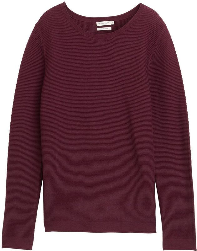 Tom Tailor - Gebreide Trui - Biologisch Katoen - Lange Mouwen - Ronde Hals