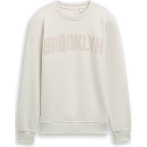 TOM TAILOR - Sweatshirt - Nude/Wit - Capuchon - Losse Pasvorm