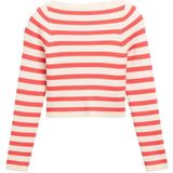 TOM TAILOR - Trui - Oranjerood/Wit - Gestreept - Lange Mouw