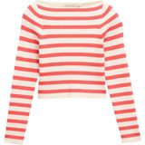 TOM TAILOR - Trui - Oranjerood/Wit - Gestreept - Lange Mouw