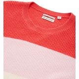 Tom Tailor - Gebreide Trui - Rood - Met Colourblocking