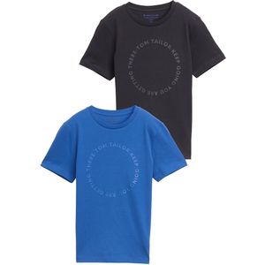 Tom Tailor - T-shirt - Soft sapphire blue - 2-delig - Met print