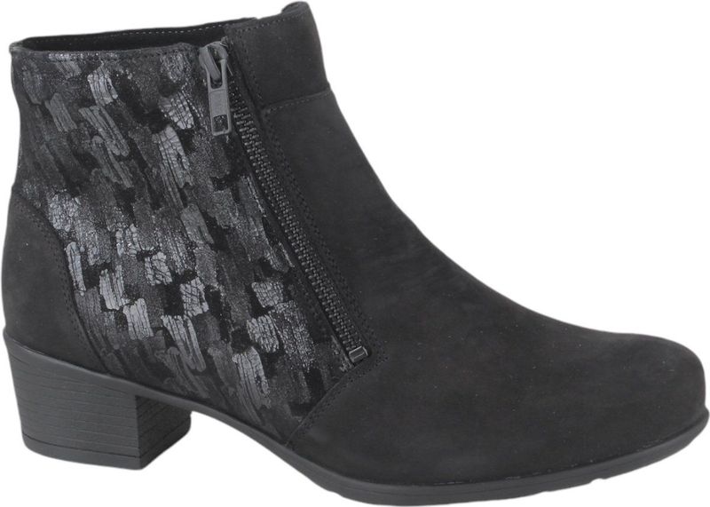 Solidus - 35011-01209 - Enkellaarzen - Zwart - Nubuck - Leer