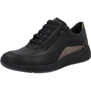 Solidus - Halea - Veterschoen - Zwart - Leer en Suede - Wijdte H