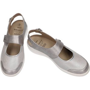 Dames lederen sandalen voor hallux valgus Sonia, grijs - Schapenwolproducten