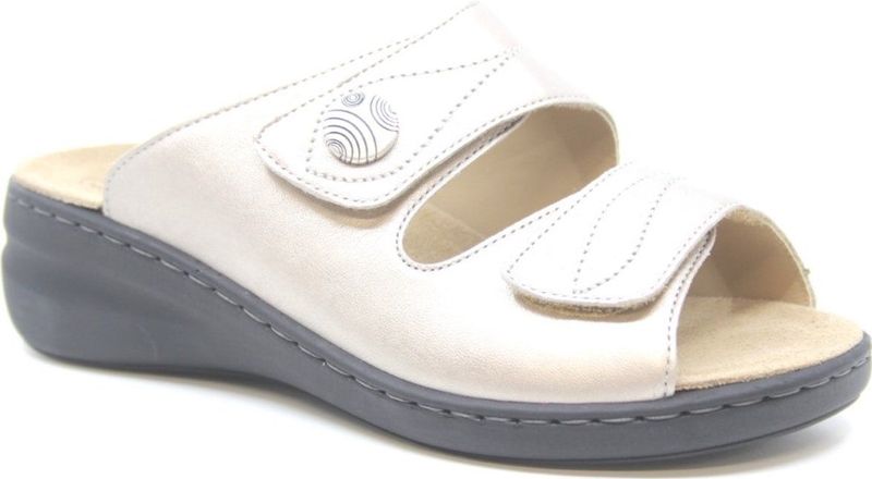 Solidus - 21104 - Slipper - Champagne - Leer - Met Klittenbandsluitingen