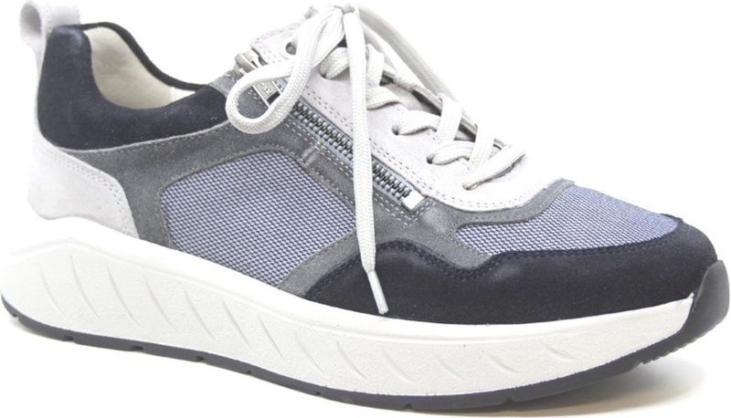Solidus Ken Sneakers - Blauw Leder en Stretch - Heren
