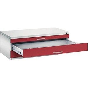 Planschrank aus Stahl, für Formate bis DIN A1, 3 Schubladen